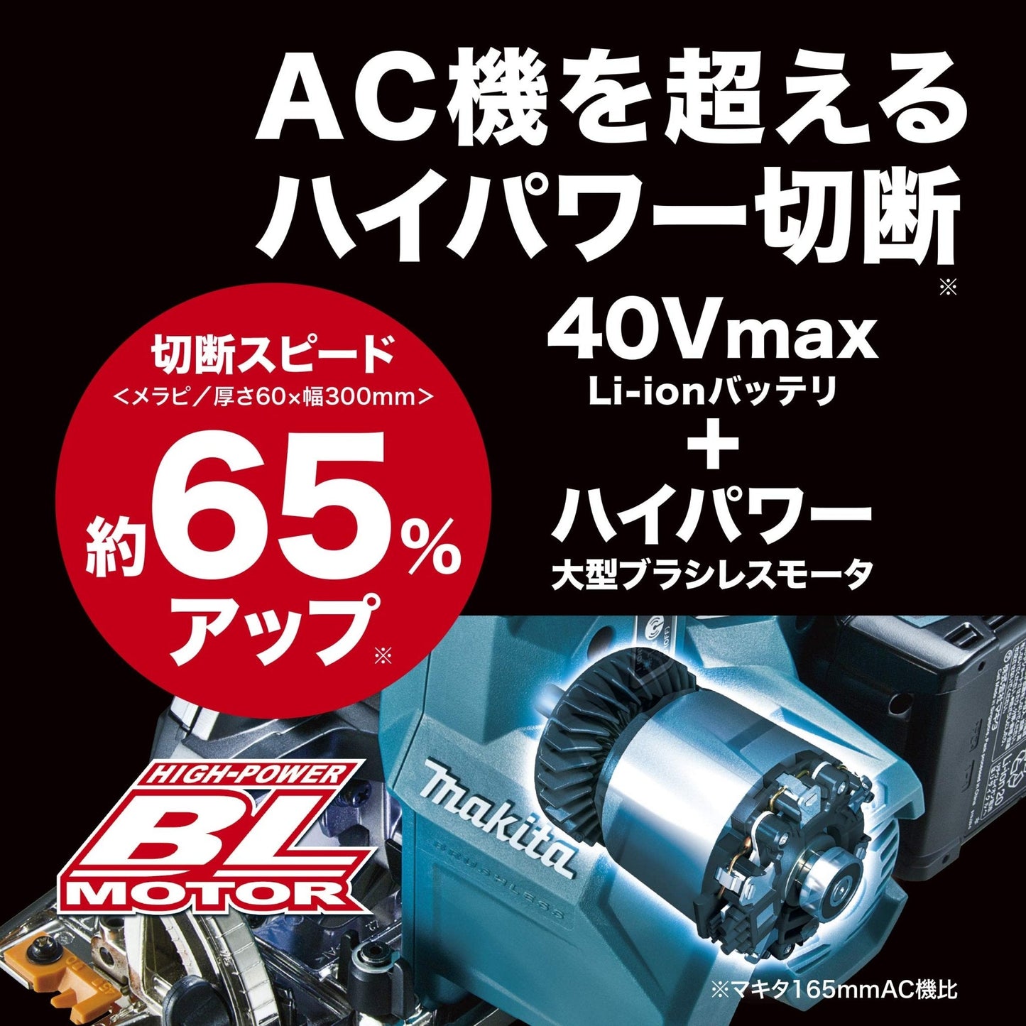 Makita 40Vmax Akku-Handkreissäge 165 mm 66 mm Schnitttiefe HS002GZ solo